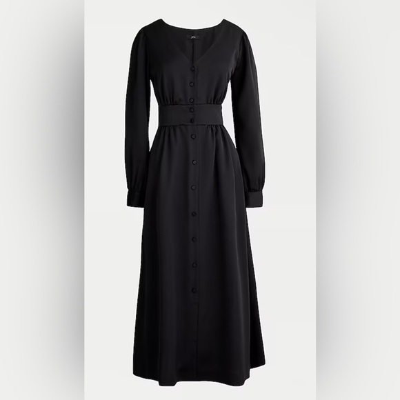 J Crew Black Classy A Line Button Front Dress, NWT, size 18 - Picture 1 of 6